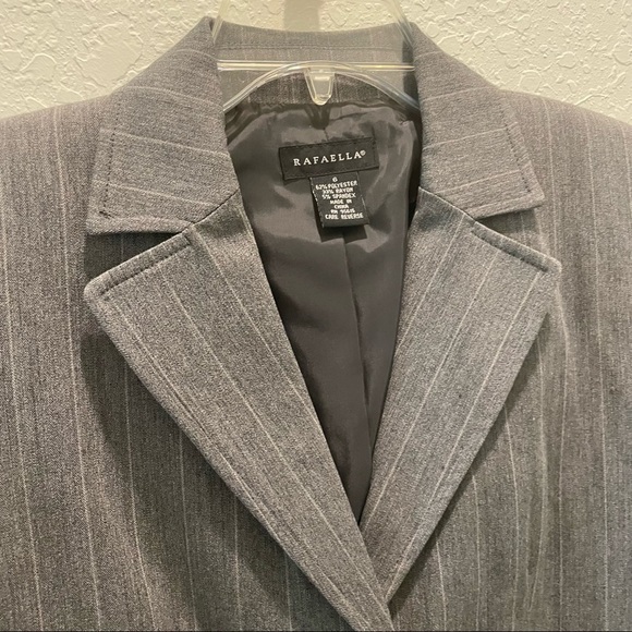 Rafaella Gray Striped Blazer Women Size 6 - Picture 3 of 6